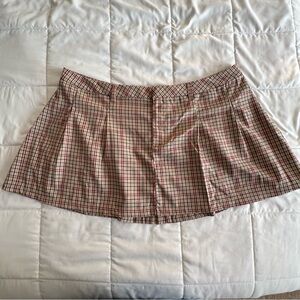 H&M Divided Tartan Pleated Mini Skirt Size XXL NWT